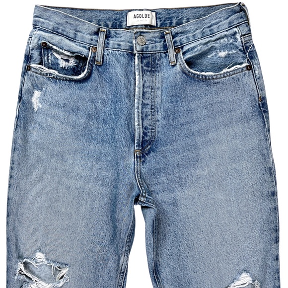 AGOLDE Fen High Rise Relaxed Taper Blue Jeans Size 27 - Picture 5 of 15